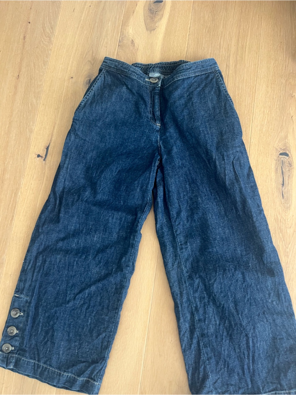 Women's  Denim  wide leg crop Jeans